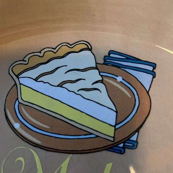 Lemon Meringue Pie Baking Dish Recipe 11 In X 1 1/2 In Brown Yellow Crimped Edge - Picture 7 of 8